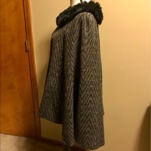 Vintage cape-style high/low swing coat/wrap